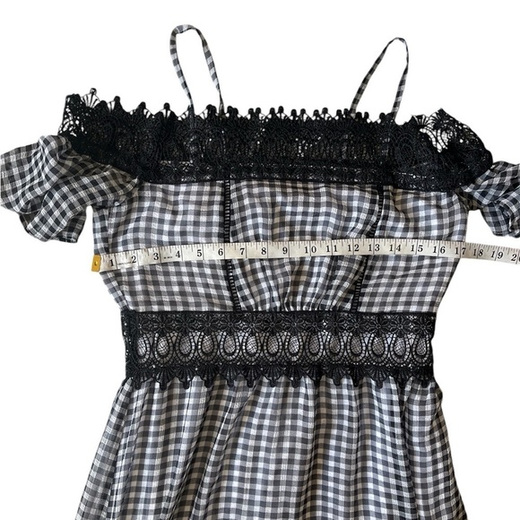 Nanette Lepore Cold Should Gingham Midi Dress Black size 2 - Picture 10 of 12